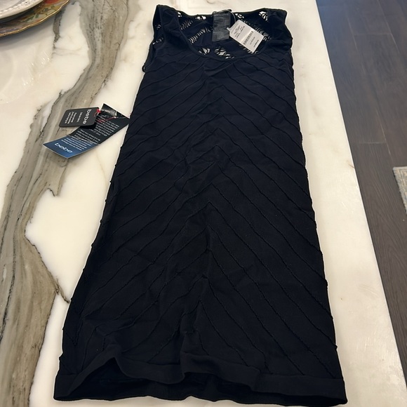 Bebe Stretchy Black Bodycon Dress with Mesh Back M/L-NWT - Picture 5 of 8